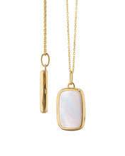 Load image into Gallery viewer, Slim "Britt" Gold Locket Necklace with Mother of Pearl