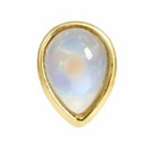 Load image into Gallery viewer, Natural Rainbow Moonstone Flat Back Earring