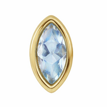 Load image into Gallery viewer, Natural Aquamarine Flat Back Earring