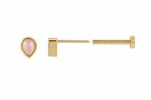 Load image into Gallery viewer, Natural Rose Quartz Flat Back Earring