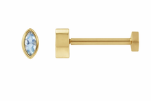 Load image into Gallery viewer, Natural Aquamarine Flat Back Earring