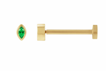 Load image into Gallery viewer, Emerald Flat Back Earring