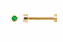 Load image into Gallery viewer, Rose Cut Emerald Flat Back Earring