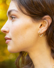 Load image into Gallery viewer, 18K Gold Small Oval "Galaxy Wrap Hoop" Earrings with Diamonds
