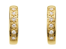 Load image into Gallery viewer, 14K Yellow Gold 1/10 CTW Natural Diamond Beaded Hoop Earrings