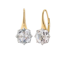 Load image into Gallery viewer, Two-Tone "Polaris" Earrings with Old Mine Cut Rock Crystal