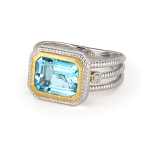 Load image into Gallery viewer, Mixed Metal Sky Blue Topaz Ring