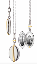 Load image into Gallery viewer, Slim Oval "Tess" Two-Tone Locket Necklace