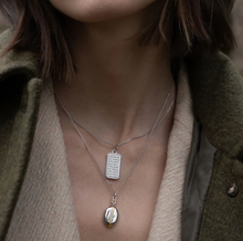 Load image into Gallery viewer, Slim Oval "Tess" Two-Tone Locket Necklace