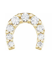Load image into Gallery viewer, Diamond Horseshoe Flat Back Earring