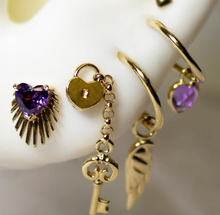 Load image into Gallery viewer, Lock and Key Dangle Flat Back Stud