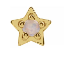 Load image into Gallery viewer, Natural White Opal Petite Star Earring