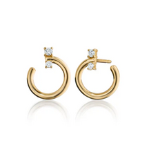 Load image into Gallery viewer, 18K Gold Small "Galaxy Wrap Hoop" Earring with Diamonds