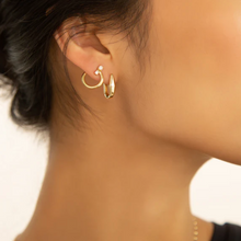 Load image into Gallery viewer, 18K Gold Small "Galaxy Wrap Hoop" Earring with Diamonds