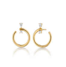 Load image into Gallery viewer, Midi "Galaxy Wrap Hoop" Earrings with Diamonds
