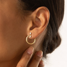 Load image into Gallery viewer, Midi "Galaxy Wrap Hoop" Earrings with Diamonds