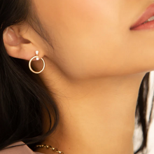 Load image into Gallery viewer, Midi "Galaxy Wrap Hoop" Earrings with Diamonds