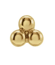 Load image into Gallery viewer, Tiny 3 Bead Flat Back Earring
