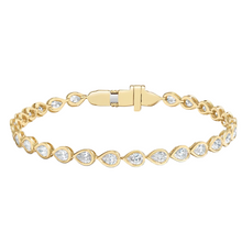 Load image into Gallery viewer, Bezel Set Pear Diamond Tennis Bracelet