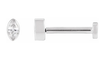 Load image into Gallery viewer, 14K White Gold .03 CT Natural Diamond Flat Back Stud Earring