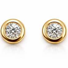 Load image into Gallery viewer, Bezel Set Round Diamond Studs