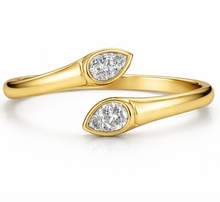 Load image into Gallery viewer, Bezel Set Pear Bypass Ring
