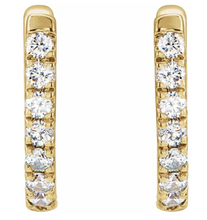 Load image into Gallery viewer, Natural Diamond Huggie Earrings