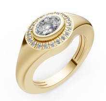 Load image into Gallery viewer, Oval Halo Pinky Ring