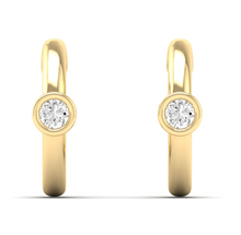 Load image into Gallery viewer, Bezel Set Round Diamond Hoops