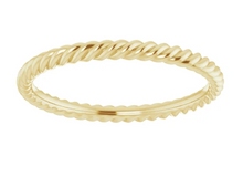 Load image into Gallery viewer, 18K Yellow Gold 2 mm Skinny Rope Band