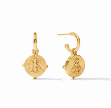 Load image into Gallery viewer, Honeybee Hoop &amp; Charm Earring