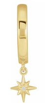 Load image into Gallery viewer, Diamond Star Hinged Hoop Earring