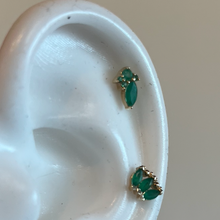 Load image into Gallery viewer, "Mercury" Emerald Stud