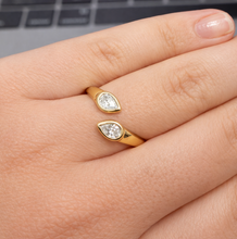 Load image into Gallery viewer, Bezel Set Pear Bypass Ring