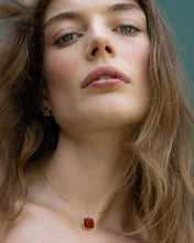 Load image into Gallery viewer, Slim "Viv" 18K Yellow Gold Locket Necklace with Carnelian