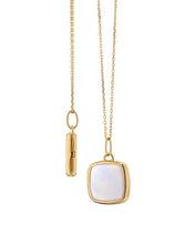 Load image into Gallery viewer, Slim "Viv" Mother of Pearl Gold Locket Necklace