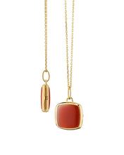 Load image into Gallery viewer, Slim "Viv" 18K Yellow Gold Locket Necklace with Carnelian