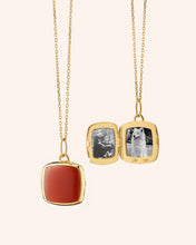Load image into Gallery viewer, Slim "Viv" 18K Yellow Gold Locket Necklace with Carnelian