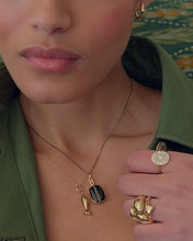 Load image into Gallery viewer, Black Enamel Vermeil Cushion Locket with Black Diamonds