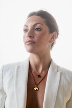Load image into Gallery viewer, Slim "Viv" 18K Yellow Gold Locket Necklace with Carnelian